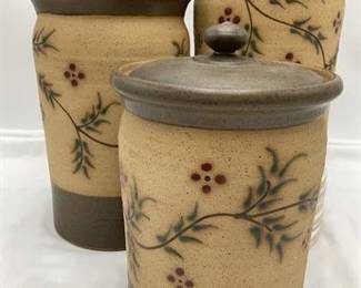 Lot 060  
Handcrafted Signed Canister Set