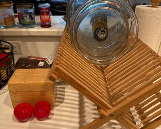 Lids for pots, drying rack for dishes, recipe box
