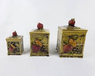 Lot 001   4 Bid(s)
Lefton Square Ceramic Fruit Canisters