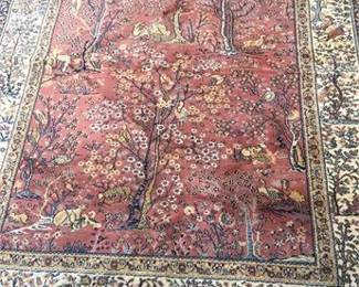 Lot 010   4 Bid(s)
French Ardakan Vintage Rug Animals birds deer Trees