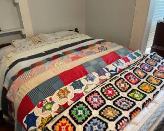 Comforter sets, handmade quilts, and crochet blankets
