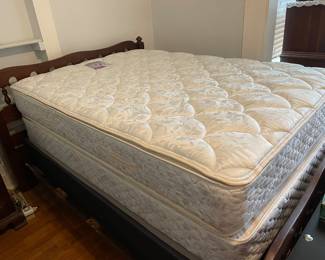Double bed frame and box spring and mattress