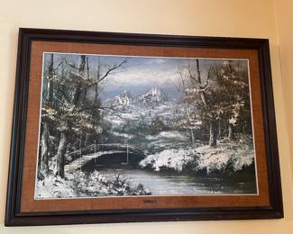 Oil landscape winter painting