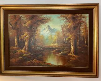 Oil landscape fall painting purchased in Italy