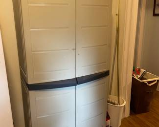 Plastic storage shelves