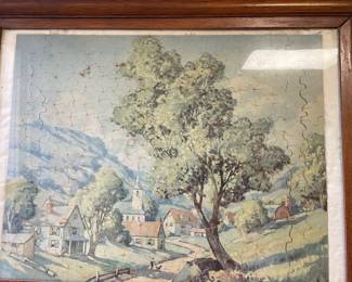 Antique puzzle framed