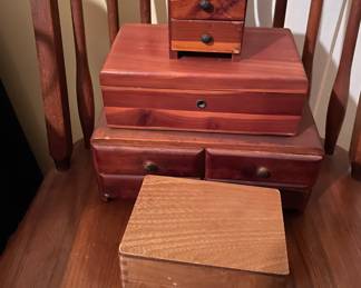 Small wooden boxes