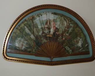 Antique Victorian Framed Fan 27 1/2x17 $400