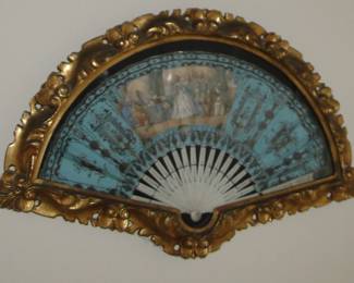 Antique Victorian Framed Fan 24x15 $350