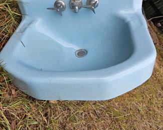 Vintage cast iron porcelain sink