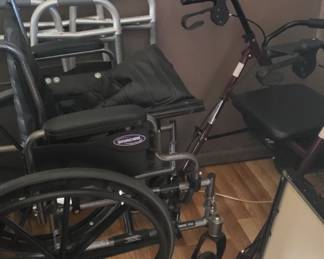 Wheel chair $15, walkers $10 each, canes $5