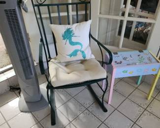 rocker, fan, storage accent table