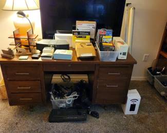 MCM Tanker desk, Office supplies, surge protectors