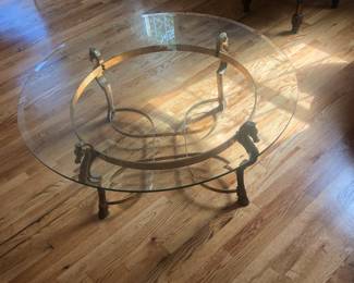 Round Glass Table 42" Across 17" Tall
