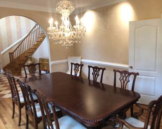 10 total chairs 2 chairs are off to the side of this photo