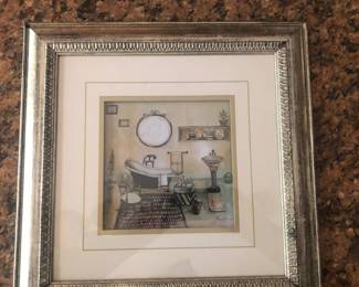 Nicely framed Bathroom art