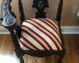 Dark wooden matching Asian Art Chairs