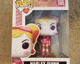 Funko Pop + Protector! Heroes #166 Harley Quinn (Breast Cancer Series) 