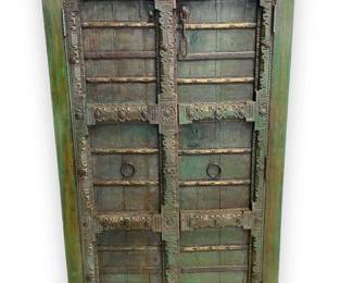 Incredible Antique Carved/Painted Wooden Armoire