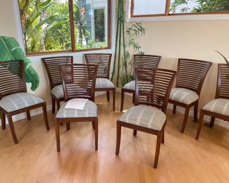 Custom made , Set of 8 chairs..Also have  3 (low height) bar stools  that match 