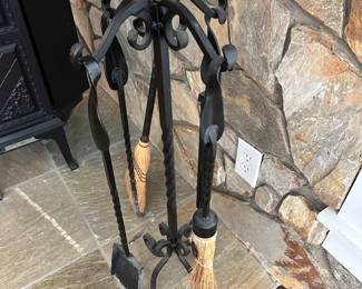 G24 - $60. Iron Fireplace tools
