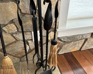 G24 - $60. Iron Fireplace tools
