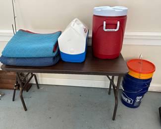 G114 - $15. Folding Table $5 each coolers