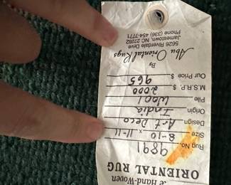 G28 $275. 100% Wool Rug made in India "Art Deco" design. Measures 8'10" x 11' 11". 