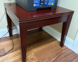 G31 - $40. Solid Wood side table. 24" square table x 20" tall. 