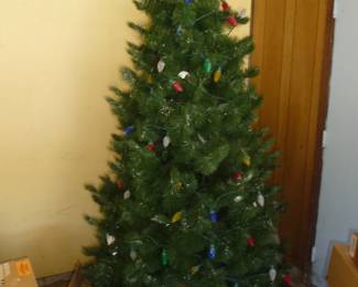 tall Christmas tree with lights 