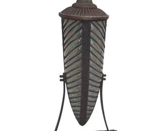 Large heavy wrought iron decorative piece on stand