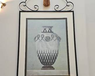 Wall art with wrought iron design