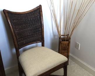 Rattan side chair (one of a pair)