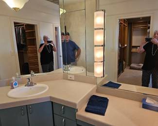 lighting in master bath vanity area