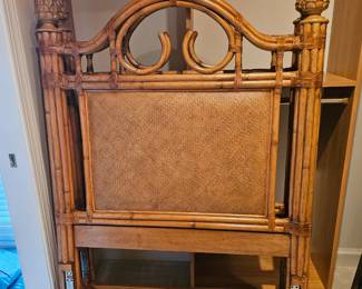 Pair of Rattan and Bamboo twin size headboards