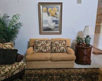 Comfy overstuffed loveseat