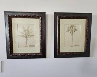 Pair of Leaf framed art