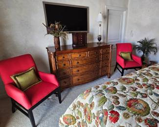 Master Bedroom, chairs, dresser etc. TV NOT FOR SALE.