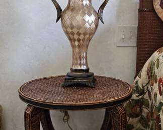 Three tiered rattan nightstand/end table