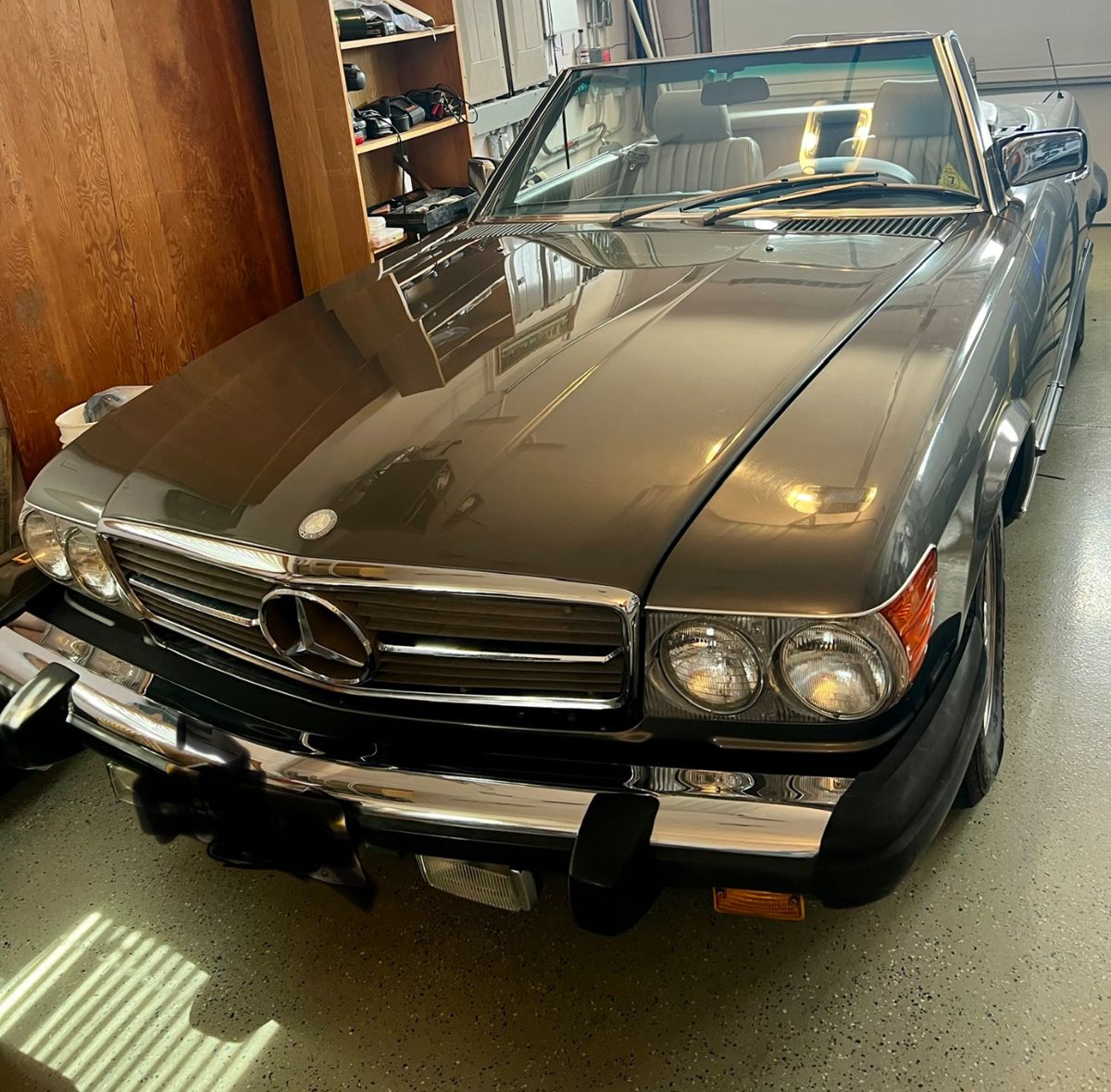 1985 Mercedes 380SL
80360 miles 
Beautiful condition … actively maintained.
