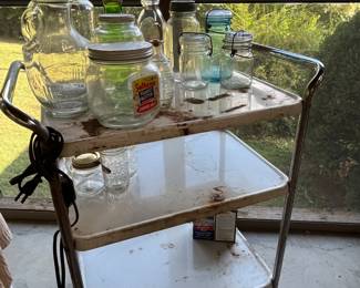 assorted vintage bottles and jars