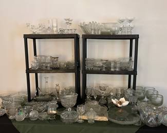 assorted cut, pressed and crystal