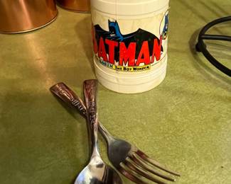 Batman cup, fork and spoon