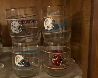 assorted football glasses