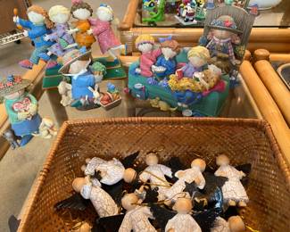 Basket full of Angel Figurines and Whimsical Ladies by Sue Dreamer