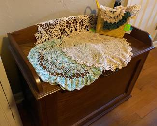 Shoe Storage Cabinet and Crochet handmade items