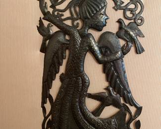 Metal Angel Art Piece, 18 x 28 inches 