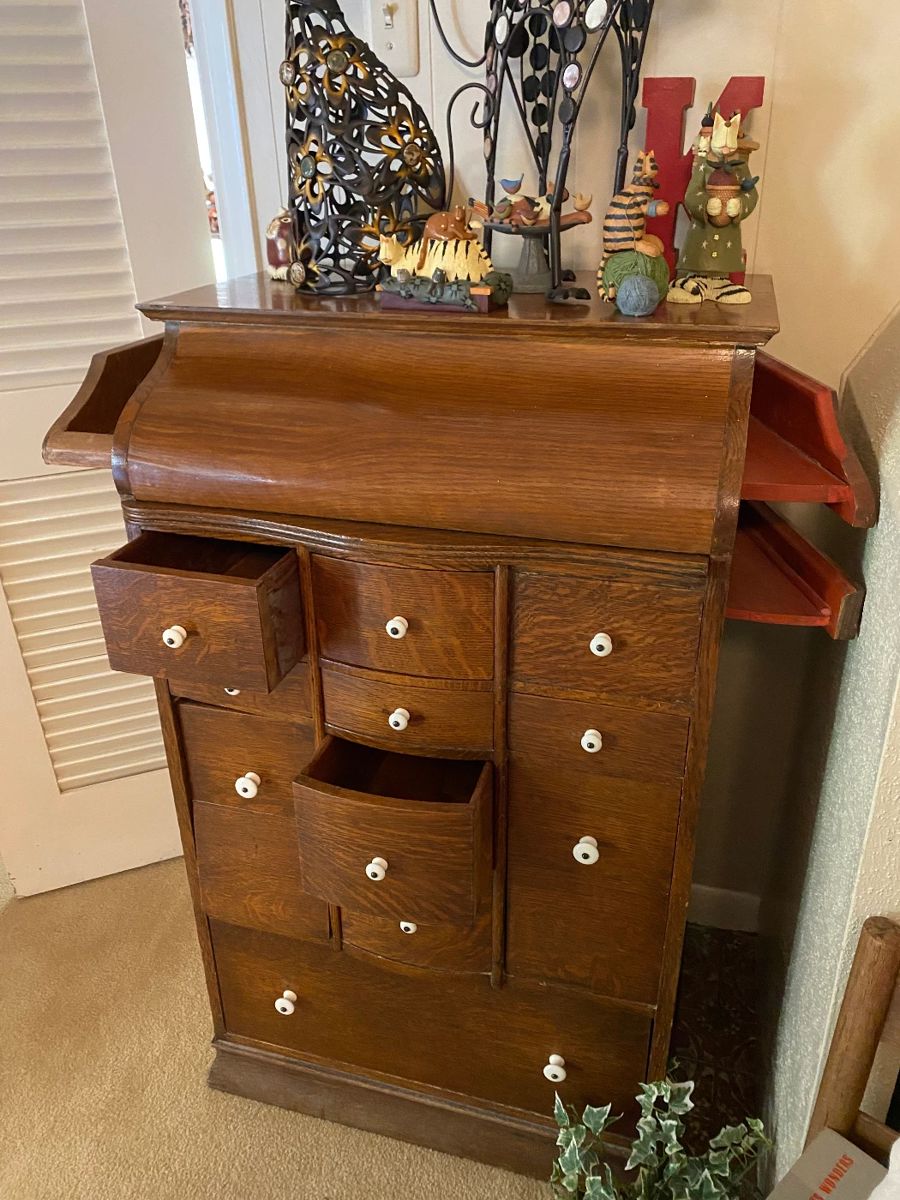 Antique Oak Traveling Teachers School Desk