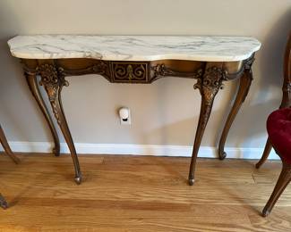 LOUIS XV STYLE MARBLE-TOP GILTWOOD CONSOLE TABLE