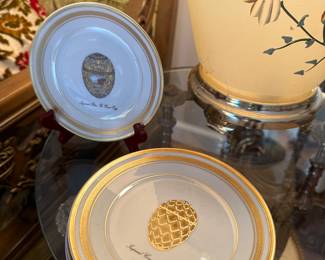8 Faberge imperial demitasse plates.